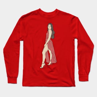 Red Dress Women Long Sleeve T-Shirt